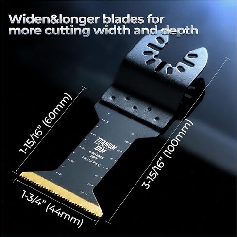 toolant Titanium Oscillating Saw Blades, 4pcs Multitool Blades for Cutting Hard Material, Metal Nails, Wood, Plastic, Etc. Extra Long and Widen Blades for High Cutting Efficiency, with Storage Case. in Saudi Arabia