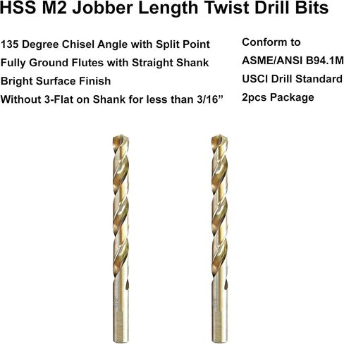 MAXTOOL 11/32 بوصة قطعتان من مثقاب طول العمل المتطابق HSS M2 لقم الثقب الملتوي بالكامل الأرض الساطعة 3 مثقاب ساق مستقيمة مسطحة؛ JBF02W13R22P2 in Saudi Arabia