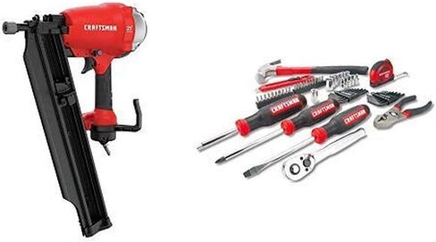 CRAFTSMAN Framing Nail Gun, 21 Degree with Air Compressor, 6 gallon, Oil-Free Kit (CMP21PL & CMEC6150K) in Saudi Arabia