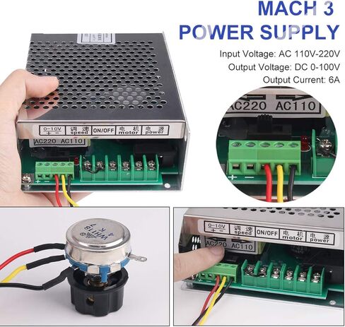 عمود دوران CNC، محرك طحن مبرد بالهواء MYSWEETY بقدرة 500 وات 0.5 كيلو وات ومحول طاقة سرعة المغزل ومشبك 52 مم و13 قطعة كوليت ER11 للنقش بنفسك in Kuwait