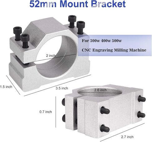 عمود دوران CNC، محرك طحن مبرد بالهواء MYSWEETY بقدرة 500 وات 0.5 كيلو وات ومحول طاقة سرعة المغزل ومشبك 52 مم و13 قطعة كوليت ER11 للنقش بنفسك in Kuwait