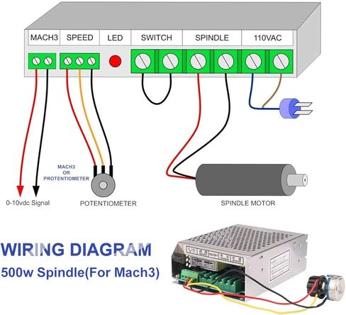 عمود دوران CNC، محرك طحن مبرد بالهواء MYSWEETY بقدرة 500 وات 0.5 كيلو وات ومحول طاقة سرعة المغزل ومشبك 52 مم و13 قطعة كوليت ER11 للنقش بنفسك in Kuwait
