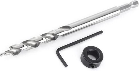 لقمة مثقاب صغيرة، مجموعة لقمة مثقاب شفة ومحفزة مقاس 3/8 بوصة، مجموعة لقمة مثقاب خشبية مع توقف عمق قابل للتعديل للأعمال الخشبية in Kuwait