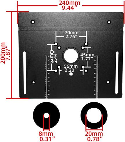 Router Lift for 65mm Diameter Motors - Wood Router Plunge Base Router Lift W/Aluminum Router Table Insert Plate Wood Router Working Benches Woodworking Engraving DIY Tools (Router Lift And Plate) in Saudi Arabia