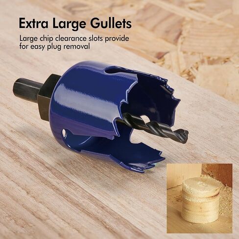 طقم منشار ثقب الخشب 7 قطع من كاتا مع 1 بوصة - 2-1/2 بوصة (25-64 مم) 6 شفرات منشار ثقب، 1 قطعة مثقاب، مثالية للخشب الناعم، الخشب الرقائقي، الحوائط الجافة، PVC in Kuwait