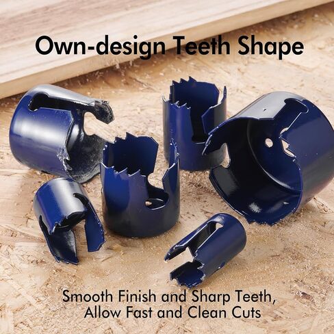 طقم منشار ثقب الخشب 7 قطع من كاتا مع 1 بوصة - 2-1/2 بوصة (25-64 مم) 6 شفرات منشار ثقب، 1 قطعة مثقاب، مثالية للخشب الناعم، الخشب الرقائقي، الحوائط الجافة، PVC in Kuwait