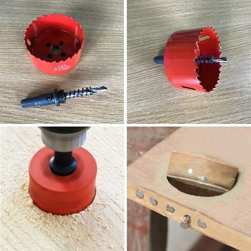 BI-Metal Hole Saw, HSS Hole Saw with Heavy Duty Arbor ，for Making Cornhole Boards，Wood, PVC, Drywall, Aluminum, Metal (19-64mm) in Saudi Arabia