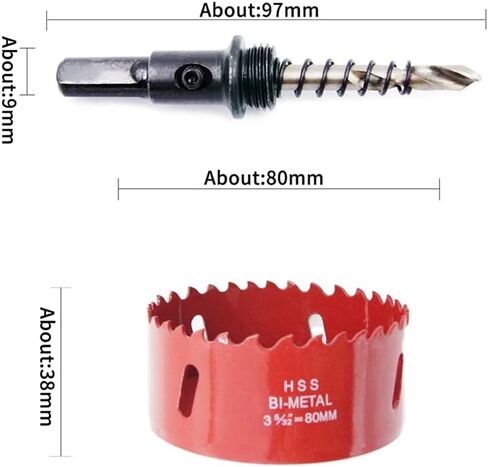 BI-Metal Hole Saw, HSS Hole Saw with Heavy Duty Arbor ，for Making Cornhole Boards，Wood, PVC, Drywall, Aluminum, Metal (19-64mm) in Saudi Arabia