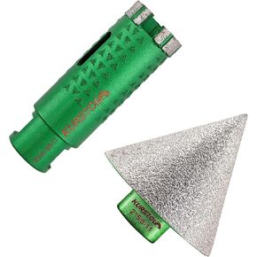 KURSTOL Diamond Core Drill Bits - 1-3/8 Inch with 58-11 Thread Granite Hole Saw Beveling Chamfer Bit Drilling Hard Stone Marble Concrete Quartz Countertop Laser Welded Masonry Coring(35mm) in Kuwait