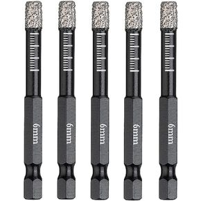 Saipe 5pcs 6mm لقم الثقب الماسي الجاف مجموعة عرافة عرقوب الأساسية مثقاب الماس ثقب المنشار عدة للجرانيت بلاط البورسلين والرخام السيراميك (وليس للخشب) in Kuwait