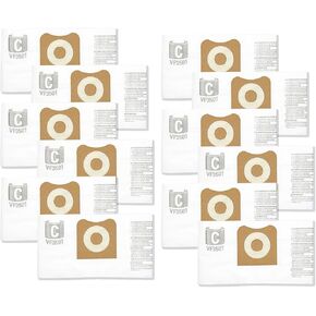 12 حزمة 23738 موديل VF3501 أكياس جمع الغبار متوافقة مع Ridgid/Workshop 3 إلى 4.5 جالون مكنسة جافة ورطبة، استبدال الجزء # 23738 VF3501 WS32045F، الحجم C in Kuwait