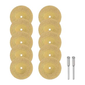 HARFINGTON 10pcs Diamond Cutting Wheel 40mm Titanium Coating Cut Off Discs Diamond Cutting Wheels Replacement with 2pcs 3mm Mandrel for Rotary Tools in Saudi Arabia