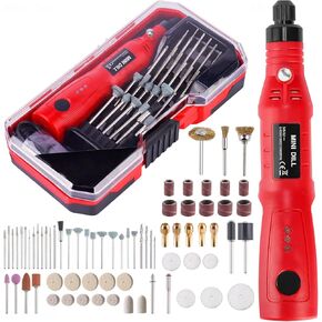 NiArt Mini Cordless Rotary Tool, 3-Speed and USB Charging Rotary Tool Kit with 72 Accessories, Multi-Purpose 3.7V Power Rotary Tool for Sanding Polishing Drilling Etching Engraving DIY Crafts (Red) in Kuwait