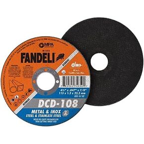 FANDELI | عجلات مقطوعة، عجلة طاحونة معدنية وفولاذ مقاوم للصدأ (عبوة من 5 قطع) - 4 1/2 بوصة × 0.047 × 7/8 بوصة - عجلة قطع طاحونة زاوية للأغراض العامة - قرص قطع معدني in Kuwait