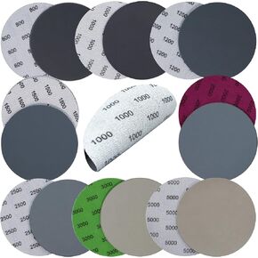 40PCS 5 inch No Hole #800-#5000 Wet Dry Sanding Discs 800 1000 1200 1500 2000 2500 3000 5000 Grit Sandpaper Compatible for Random Orbital Sanders (#800-#5000 8Kind Grit Each 5PCS) in Saudi Arabia