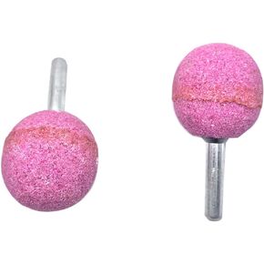 2Pcs Pink Shank Ball Shaped Abrasive Mounted Stone Grinding Wheel Head Ceramic Grinding Burr Wheel Rotary Tools Deburring Polishing - Head（6x16mm） in Saudi Arabia