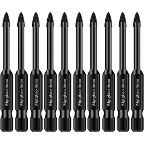 Golden 10PC 6mm Masonry Drill Bits, Concrete Drill Bit Set for Tile,Brick, Plastic and Wood,Tungsten Carbide Tip Best for Wall Mirror and Ceramic Tile. in Saudi Arabia