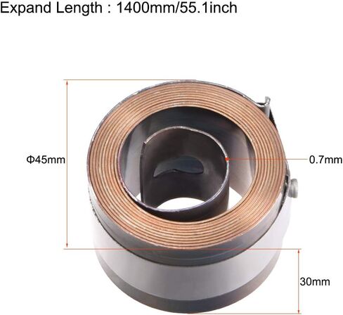 uxcell Drill Press Spring Drill Press Quill Feed Return Coil Spring Assembly Spring Steel Chemical Blackening Finish 1400mm Expand Long 45 x 30 x 0.7mm in Saudi Arabia