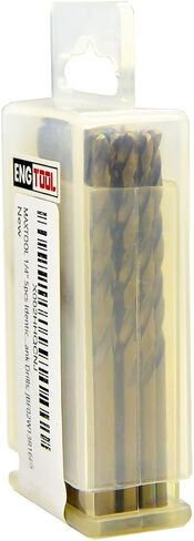 MAXTOOL 1/8" 18PCs Identical Cobalt Jobber Length Drill Bits HSS M42 Twist Drill Bits Fully Ground Golden Straight Shank Drills; JBF42G10R08E18 in Saudi Arabia