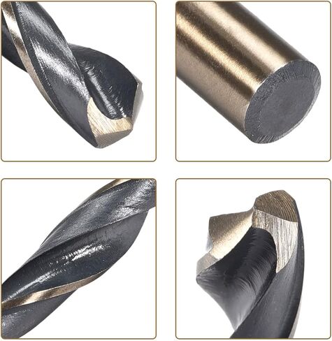 uxcell Drill Bits Set, Titanium Nitride Coated High Speed Steel 4341 Straight Round Shank Drilling Cutter for Stainless Steel Alloy Copper, (1pcs of 6mm, 2pcs of 8mm) in Kuwait