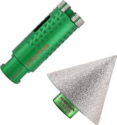KURSTOL Diamond Core Drill Bits - 1-3/8 Inch with 58-11 Thread Granite Hole Saw Beveling Chamfer Bit Drilling Hard Stone Marble Concrete Quartz Countertop Laser Welded Masonry Coring(35mm) in Saudi Arabia