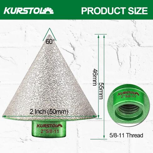 KURSTOL Diamond Core Drill Bits - 1-3/8 Inch with 58-11 Thread Granite Hole Saw Beveling Chamfer Bit Drilling Hard Stone Marble Concrete Quartz Countertop Laser Welded Masonry Coring(35mm) in Saudi Arabia