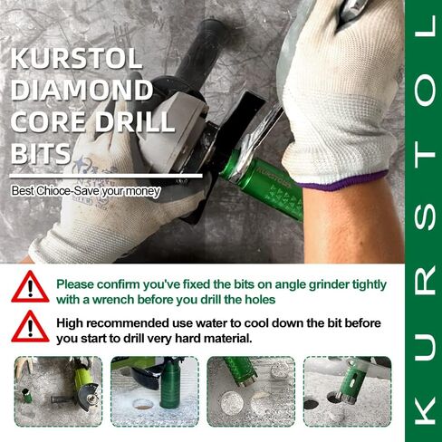 KURSTOL Diamond Core Drill Bits - 1-3/8 Inch with 58-11 Thread Granite Hole Saw Beveling Chamfer Bit Drilling Hard Stone Marble Concrete Quartz Countertop Laser Welded Masonry Coring(35mm) in Saudi Arabia