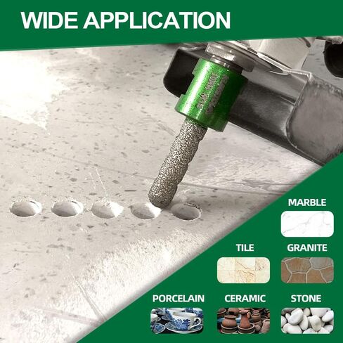 KURSTOL Diamond Finger Milling Bit - Diamond Drum Wheel Dia 3/8"-1"x5/8-11 Thread Diamond Milling Bit for Enlarging Shaping Round Bevel Existing Hole of Porcelain,Hard Ceramic,Granite,Marble Round in Kuwait
