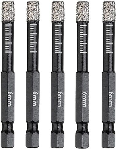 Saipe 5pcs 6mm لقم الثقب الماسي الجاف مجموعة عرافة عرقوب الأساسية مثقاب الماس ثقب المنشار عدة للجرانيت بلاط البورسلين والرخام السيراميك (وليس للخشب) in Kuwait