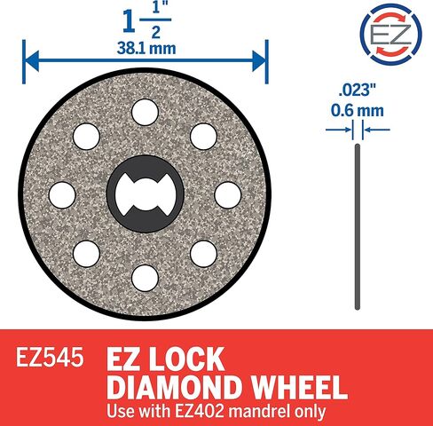 Dremel EZ545 1-1/2-Inch EZ Lock Diamond Cutting Wheel - Rotary Tool Accessory, Perfect for Tile and Metal Cutting in Saudi Arabia