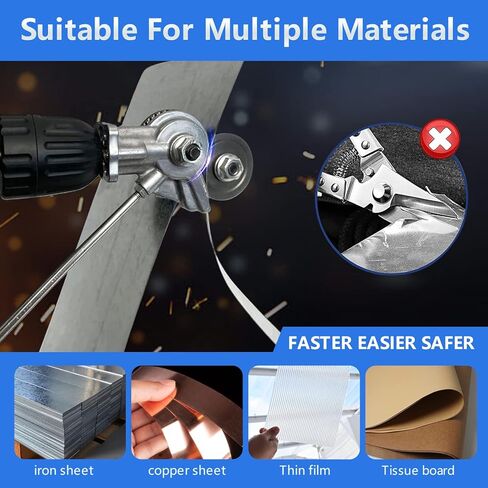 قطعتان من مقصات الحفر الكهربائية، أداة تقطيع الصفائح المعدنية بدون جهد مع مقصات الحفر الكهربائية، أداة قطع المرفقات - مقصات معدنية، ملحق حفر للحصول على قطع دقيقة ونظيفة! in Kuwait