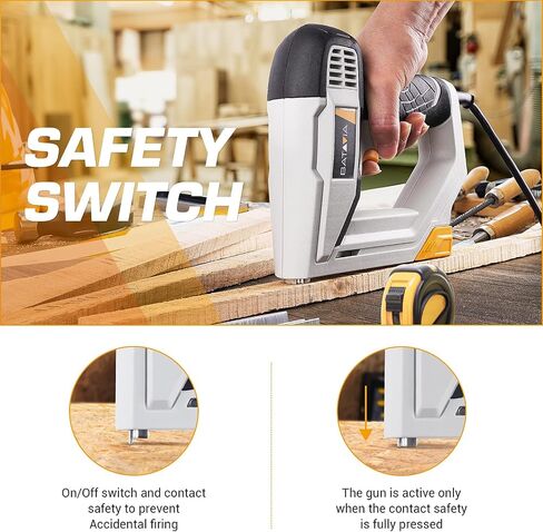 BATAVIA Brad Nailer, 2 in 1 Electric Nail Gun and Staple Gun for Home Upholstery Carpentry and Woodworking Projects, Including 200pcs 5/8'' 18 Gauge Brad Nails and 336pcs 3/8" T50 Staples, BTC0060 in Saudi Arabia
