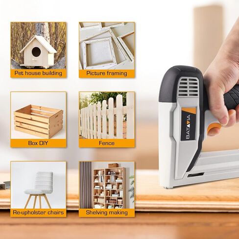 BATAVIA Brad Nailer, 2 in 1 Electric Nail Gun and Staple Gun for Home Upholstery Carpentry and Woodworking Projects, Including 200pcs 5/8'' 18 Gauge Brad Nails and 336pcs 3/8" T50 Staples, BTC0060 in Saudi Arabia