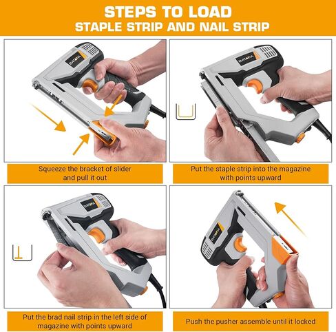 BATAVIA Brad Nailer, 2 in 1 Electric Nail Gun and Staple Gun for Home Upholstery Carpentry and Woodworking Projects, Including 200pcs 5/8'' 18 Gauge Brad Nails and 336pcs 3/8" T50 Staples, BTC0060 in Saudi Arabia