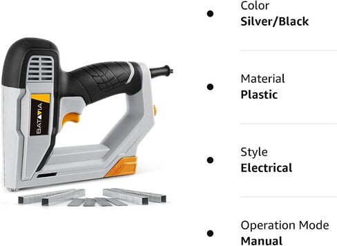 BATAVIA Brad Nailer, 2 in 1 Electric Nail Gun and Staple Gun for Home Upholstery Carpentry and Woodworking Projects, Including 200pcs 5/8'' 18 Gauge Brad Nails and 336pcs 3/8" T50 Staples, BTC0060 in Saudi Arabia
