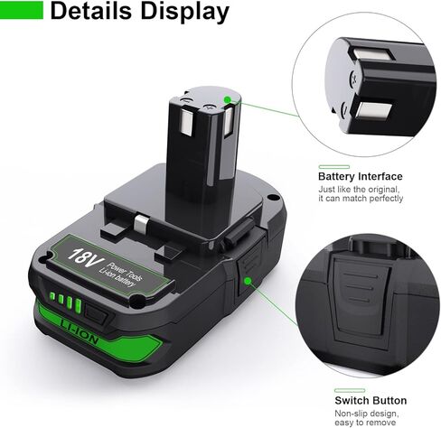 Bonadget 2Pack 18V 3.5Ah بديلة لبطارية ليثيوم Ryobi 18V One Plus P102 P103 P104 P105 P107 P108 P109 أدوات لاسلكية in Kuwait