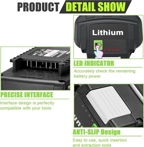 بطارية JYJZPB 6.0Ah 40V لاستبدال بطارية Ryobi 40V OP4040 OP4026 OP4030 OP4050 OP4060A متوافقة مع حزم بطاريات ليثيوم أيون للأداة اللاسلكية 40 فولت من Ryobi in Kuwait