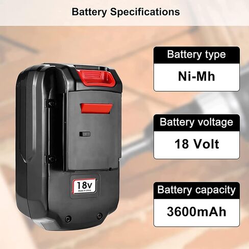 Zuliati 2 حزمة 18 فولت 3.6Ah PC18B بطارية متوافقة مع كابل بورتر 18 فولت بطارية Ni-Mh PC188 PC18B PC18B-2 PC18BLEX PCC489N PCMVC PCXMVC أدوات كهربائية لاسلكية بطارية in Kuwait
