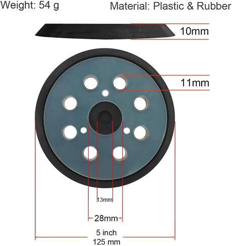 2 Pack 5 Inch 8 Hole Replacement Sander pad for Porter Cable 343, 343k, 390, 390K, 382, 343VSK Orbital Sander -5" Hook and Loop Sanding Pad for Woodworking or Automotive Sander in Saudi Arabia