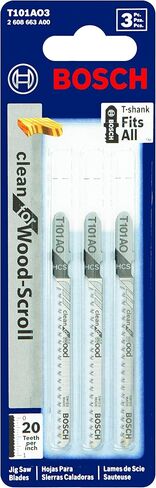BOSCH T101AO3 3-Piece 3-1/4 In. 20 TPI Clean for Wood T-Shank Jig Saw Blades in Saudi Arabia