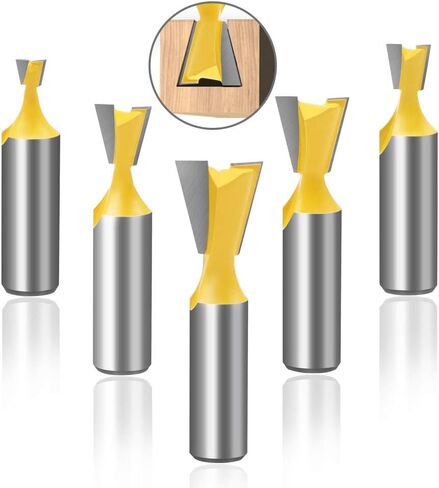 مجموعة لقم التوجيه المتوافقة من WSOOX مع ساق 1/2 بوصة 5 قطع مجموعة لقم التوجيه المشتركة Dovetai من كربيد التنجستن لأعمال النجارة (قطر القطع: 1/4"، 3/8"، 1/2"، 5/8"، 3 /4") in Saudi Arabia