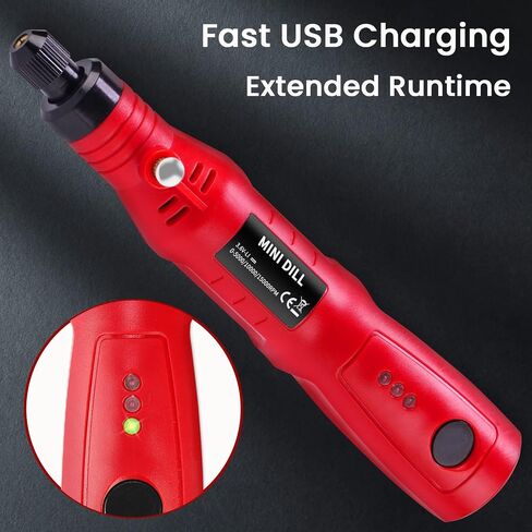 NiArt Mini Cordless Rotary Tool, 3-Speed and USB Charging Rotary Tool Kit with 72 Accessories, Multi-Purpose 3.7V Power Rotary Tool for Sanding Polishing Drilling Etching Engraving DIY Crafts (Red) in Saudi Arabia
