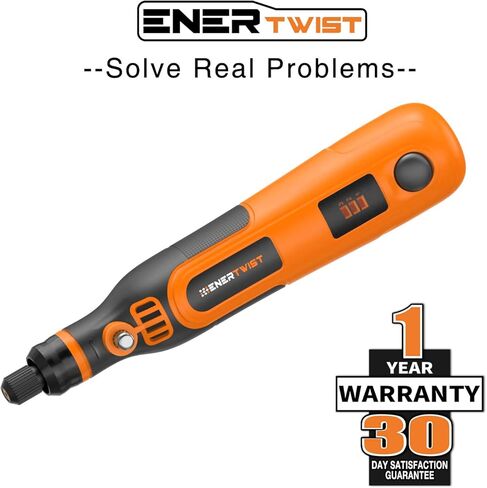 مجموعة أدوات دوارة لاسلكية Enertwist 4V Max، مثقاب صغير يعمل ببطارية ليثيوم أيون 3 سرعات مع ملحقات 35 قطعة، كابل شحن USB، مقاس كوليت 3/32 بوصة - مثالي للمهام الخفيفة الصغيرة، ET-RT-4 in Kuwait