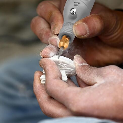 GOXAWEE Mini Cordless Rotary Tool with 100pcs Accessories, 5-Speed and USB Charging, Multi-Purpose Power Rotary Tool with 3.7V Li-ion Battery for Handmade Crafting and DIY Creations.(Light Grey) in Kuwait