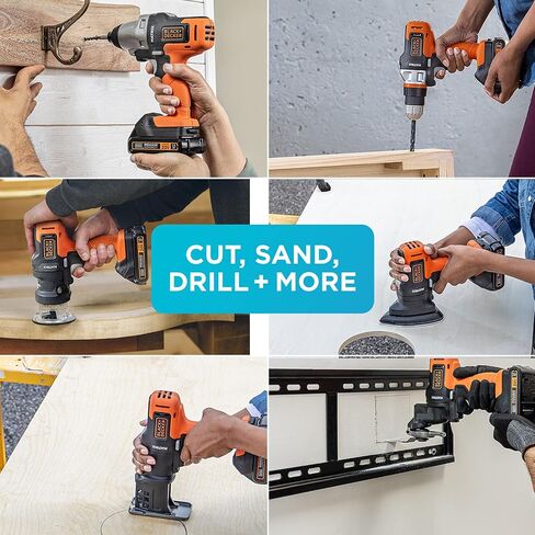 BLACK+DECKER Cordless Drill Combo Kit with Case, 6-Tool with MarkIT Picture Hanging Kit (BDCDMT1206KITC & BDMKIT101C) in Saudi Arabia