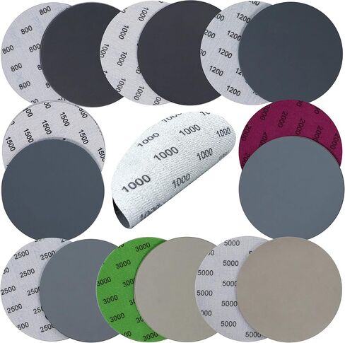 40PCS 5 inch No Hole #800-#5000 Wet Dry Sanding Discs 800 1000 1200 1500 2000 2500 3000 5000 Grit Sandpaper Compatible for Random Orbital Sanders (#800-#5000 8Kind Grit Each 5PCS) in Saudi Arabia
