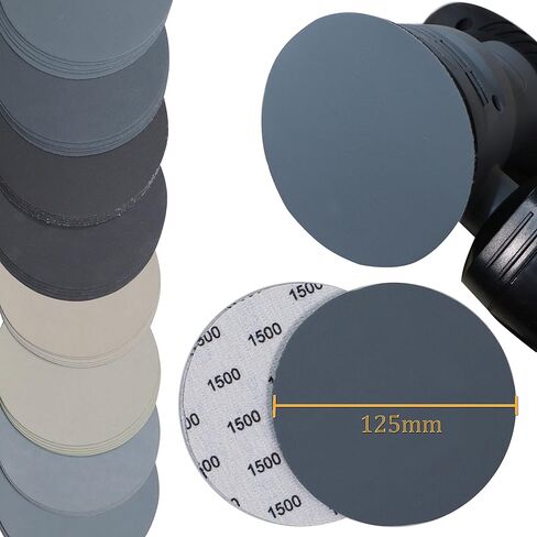 40PCS 5 inch No Hole #800-#5000 Wet Dry Sanding Discs 800 1000 1200 1500 2000 2500 3000 5000 Grit Sandpaper Compatible for Random Orbital Sanders (#800-#5000 8Kind Grit Each 5PCS) in Saudi Arabia
