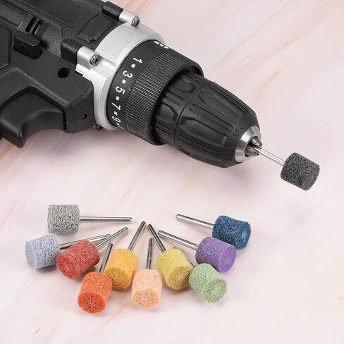 uxcell 10 Pcs Nylon Fiber Mounted Point Grinding Head 150 Grits 14mm Dia Cylindrical Polishing Wheels for Finish Polish Grinder Rotary Tool in Saudi Arabia