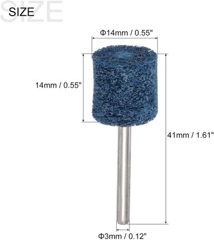 uxcell 10 Pcs Nylon Fiber Mounted Point Grinding Head 150 Grits 14mm Dia Cylindrical Polishing Wheels for Finish Polish Grinder Rotary Tool in Saudi Arabia