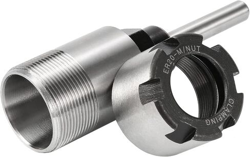 1/4 Inch Shank Router Bit Collet ER20 M Extension Chuck Converter Adapter | Convert 1/2-Inch & 1/4-Inch Shank Bits with ER20 Spring Collet, Router Collet, ER20 M Type Collet Chuck Wrench Spanner in Saudi Arabia